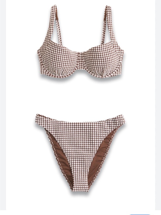 Abercrombie & Fitch Other - Abercrombie & Fitch Curve Love, Brown and White Gingham Bikini Set